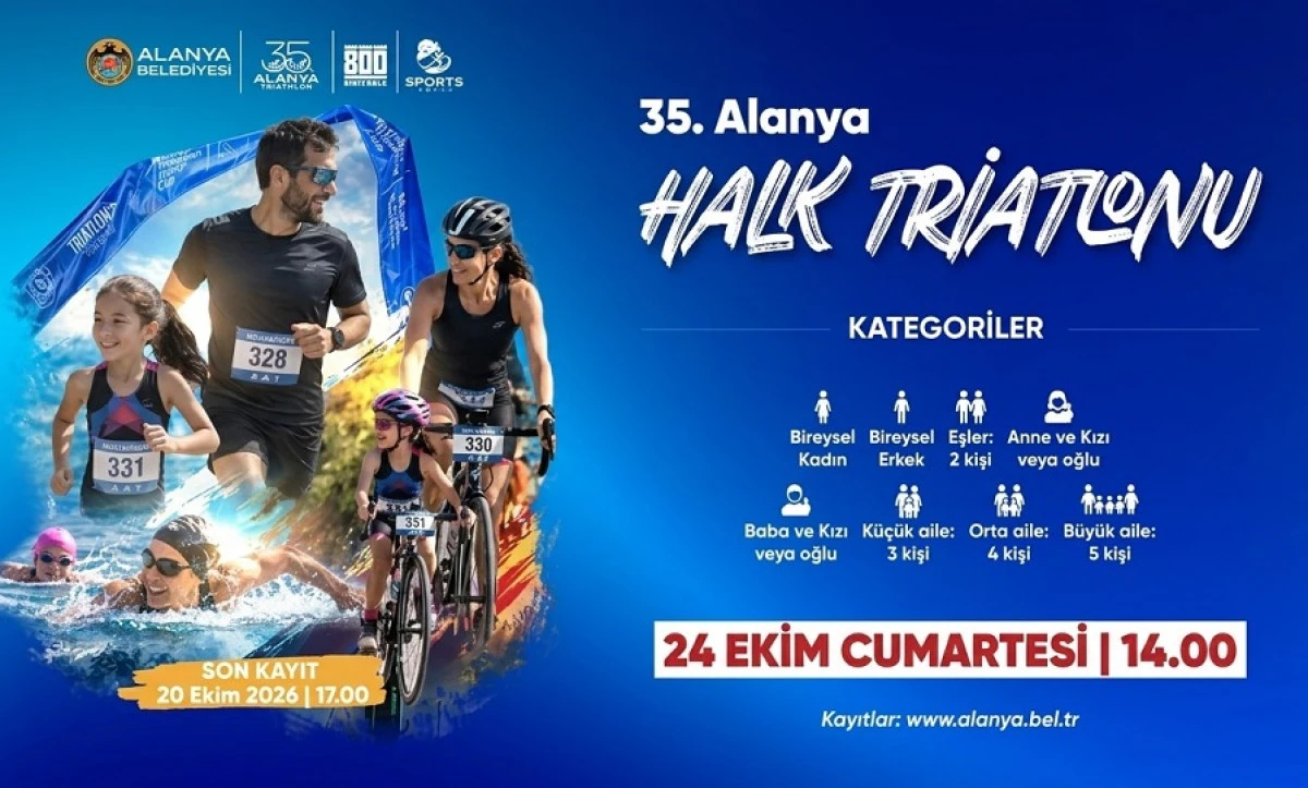 35. Alanya Halk Triatlonu İ&ccedil;in Geri Sayım Başladı