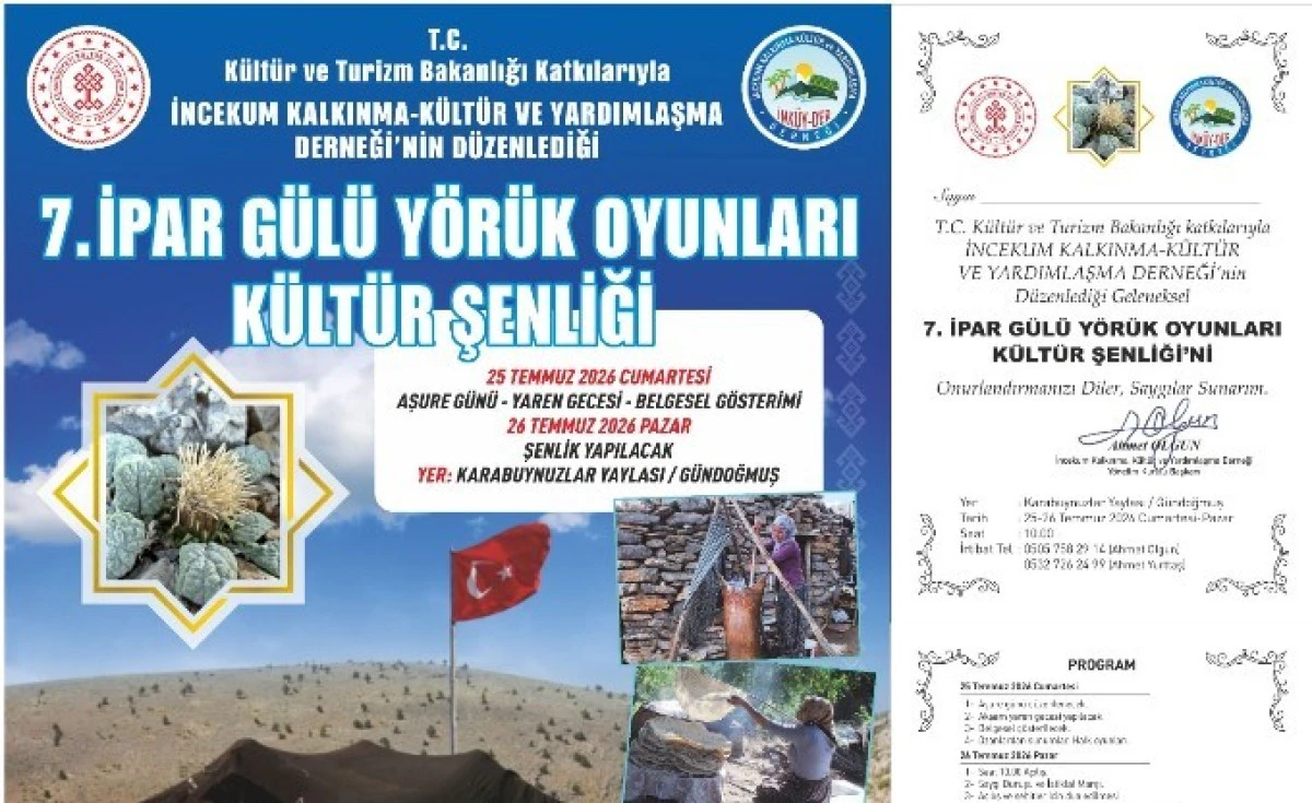 7. İpar G&uuml;l&uuml; Y&ouml;r&uuml;k Oyunları K&uuml;lt&uuml;r Şenliği 25-26 Temmuz'da Karaboynuzlar Yaylası'nda D&uuml;zenlenecek