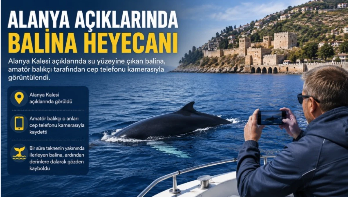 Alanya A&ccedil;ıklarında Balina Heyecanı