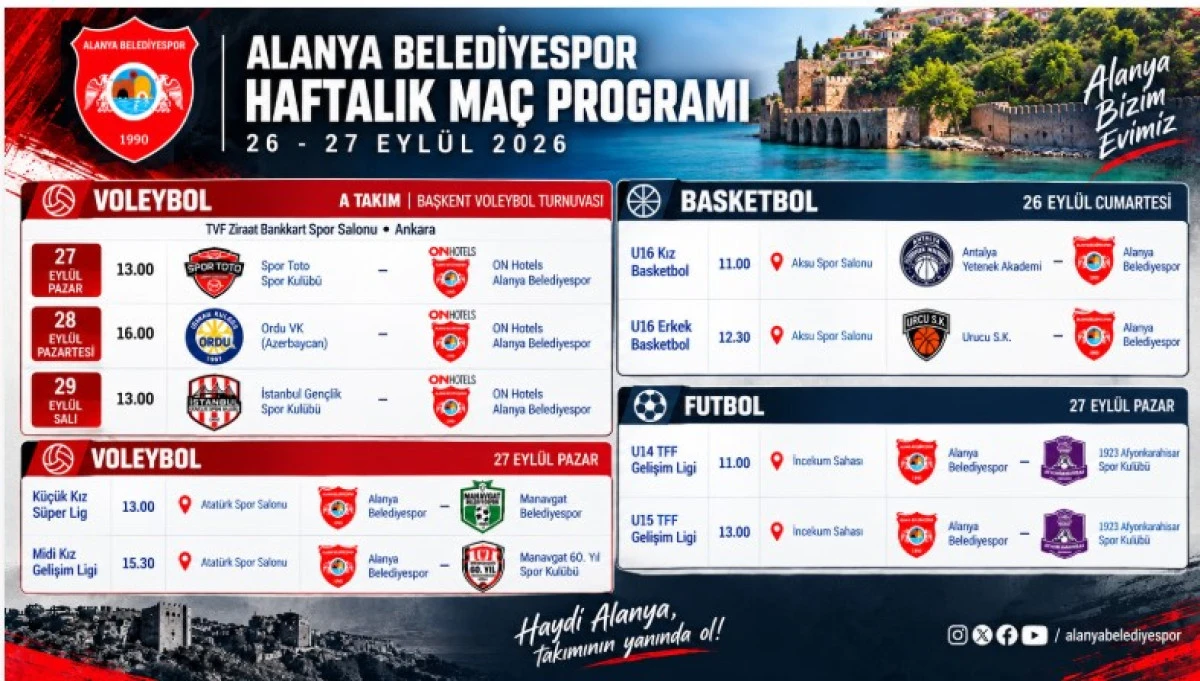 Alanya Belediyespor&rsquo;da D&ouml;rt G&uuml;nl&uuml;k Yoğun Ma&ccedil; Maratonu