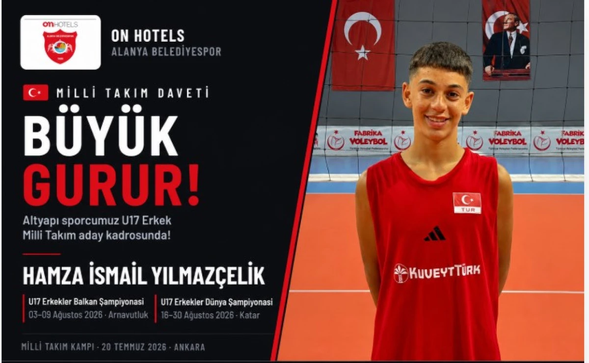 Alanya Belediyespor'dan Milli Gurur: Hamza İsmail Yılmaz&ccedil;elik U17 Milli Takım Kampında