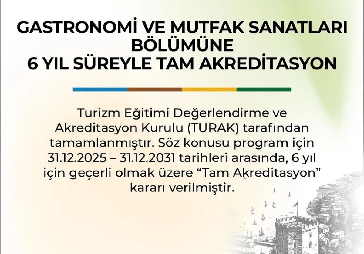Alanya &Uuml;niversitesi&rsquo;nde Gastronomi Programına Tam Akreditasyon