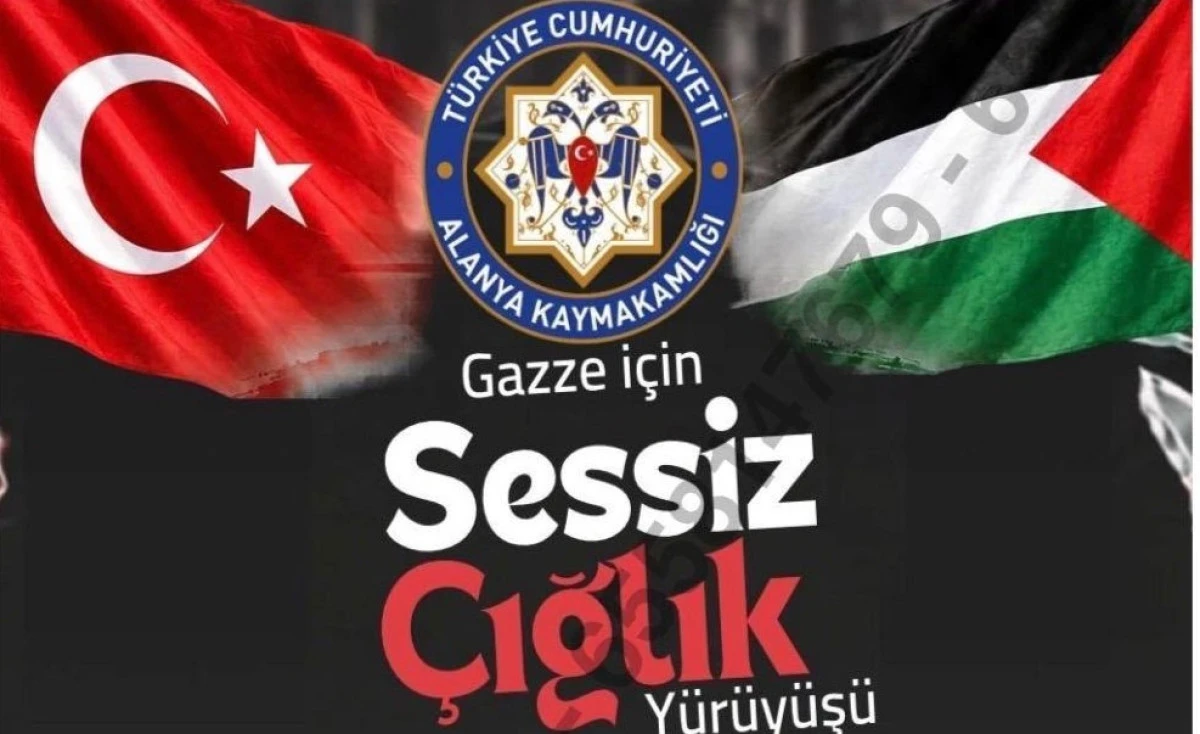 Alanya&rsquo;dan Filistin i&ccedil;in sessiz y&uuml;r&uuml;y&uuml;ş &ccedil;ağrısı