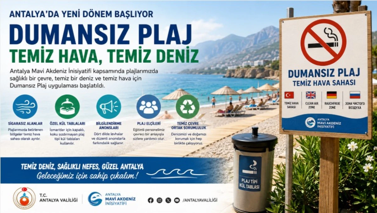 Antalya'da Dumansız Plaj D&ouml;nemi Başladı: Yeni Kurallar A&ccedil;ıklandı