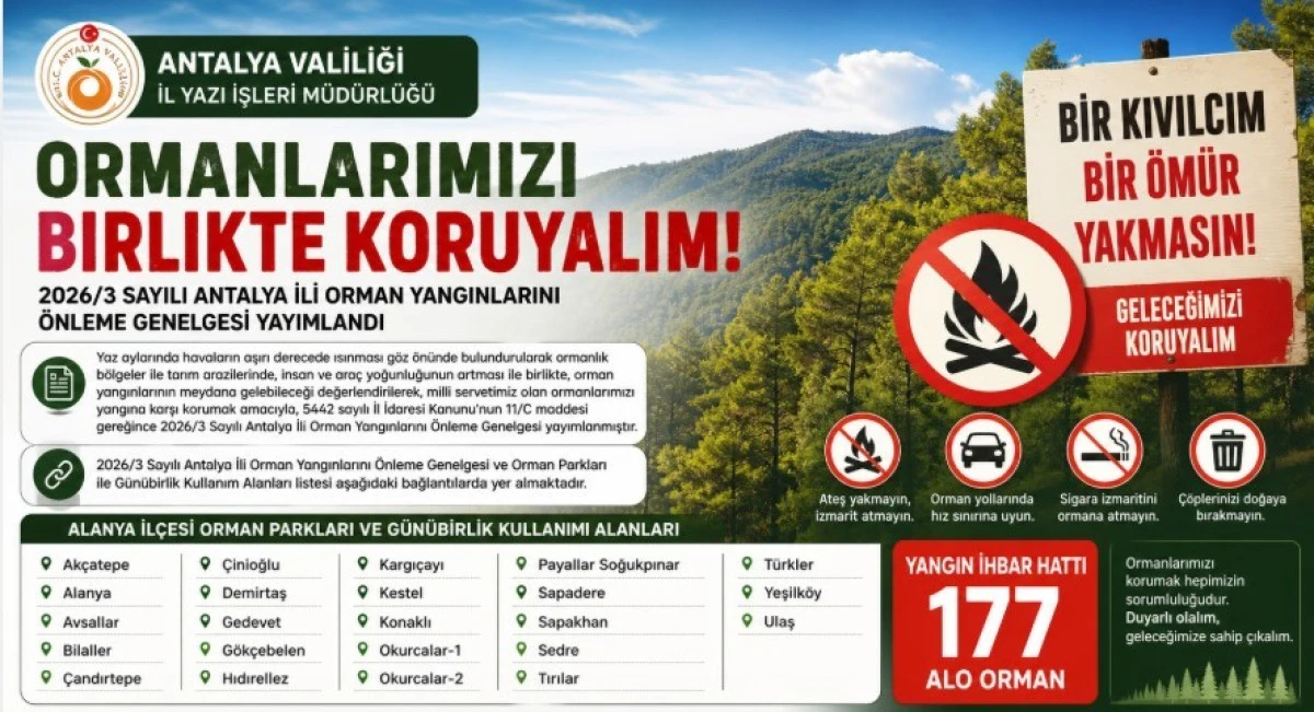 Antalya&rsquo;da Orman Yangınlarına Karşı Yeni Genelge: Alanya&rsquo;da Yasaklı Alanlar A&ccedil;ıklandı