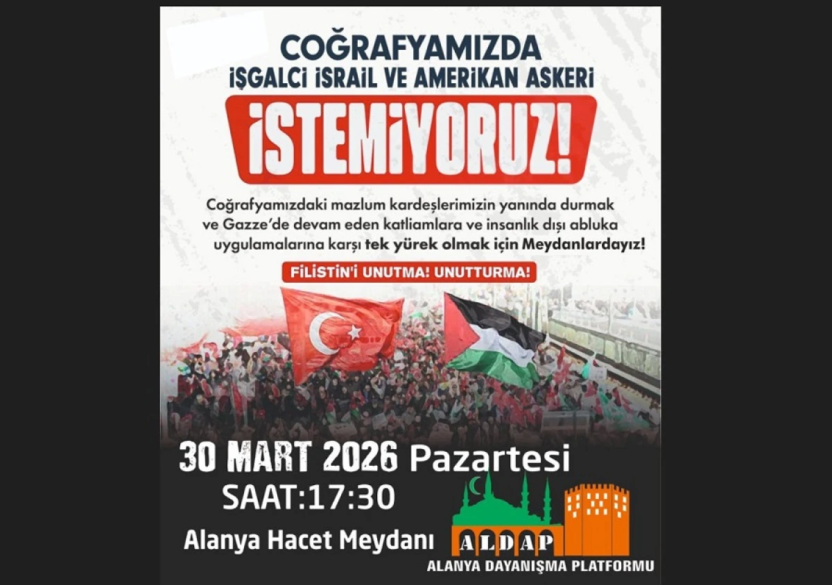 Coğrafyamızda İşgalci İsrail ve Amerikan askeri istemiyoruz!