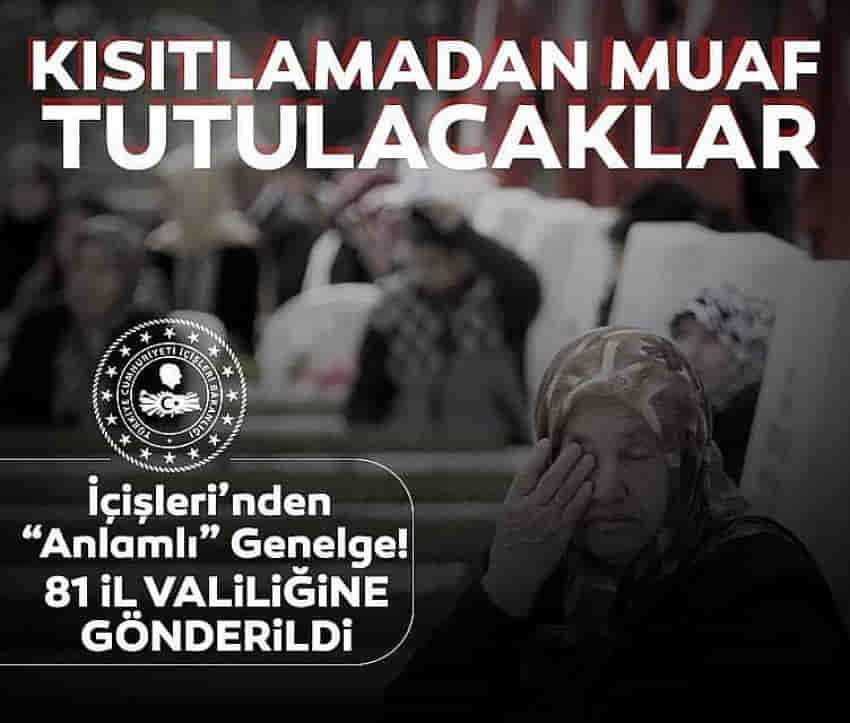 Bayram'da Kısıtlamadan Muaf Tutulacaklar