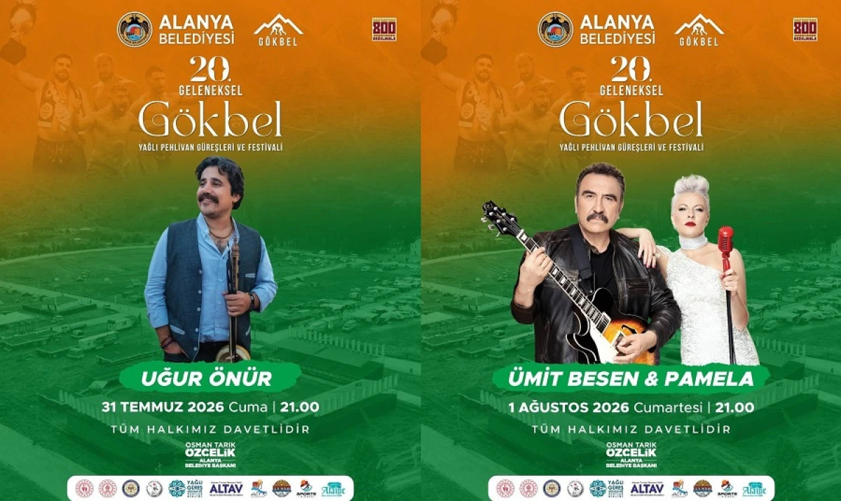 G&ouml;kbel Festivali&rsquo;nde M&uuml;zik Ş&ouml;leni: &Uuml;mit Besen, Pamela Ve Uğur &Ouml;n&uuml;r Alanya&rsquo;da Sahne Alacak