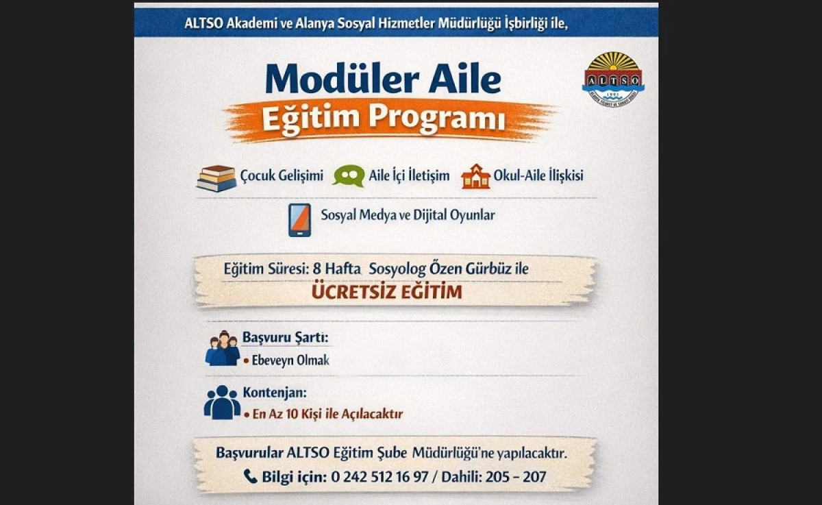 Mod&uuml;ler Aile Eğitim Programı Başlıyor