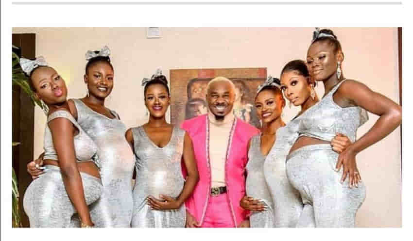 Bir ay içinde hamile bıraktığı 6 kadınla yan yana gelip poz verdi